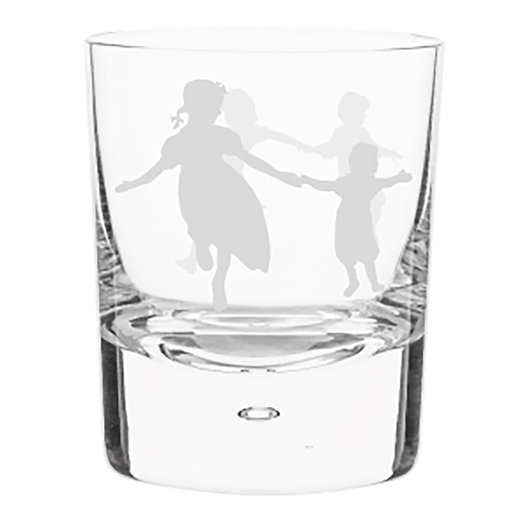 Dancing Children Handblown Crystal Tumbler