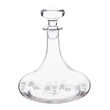 Edwardian Grapevine Hand Blown Crystal Ships's Decanter