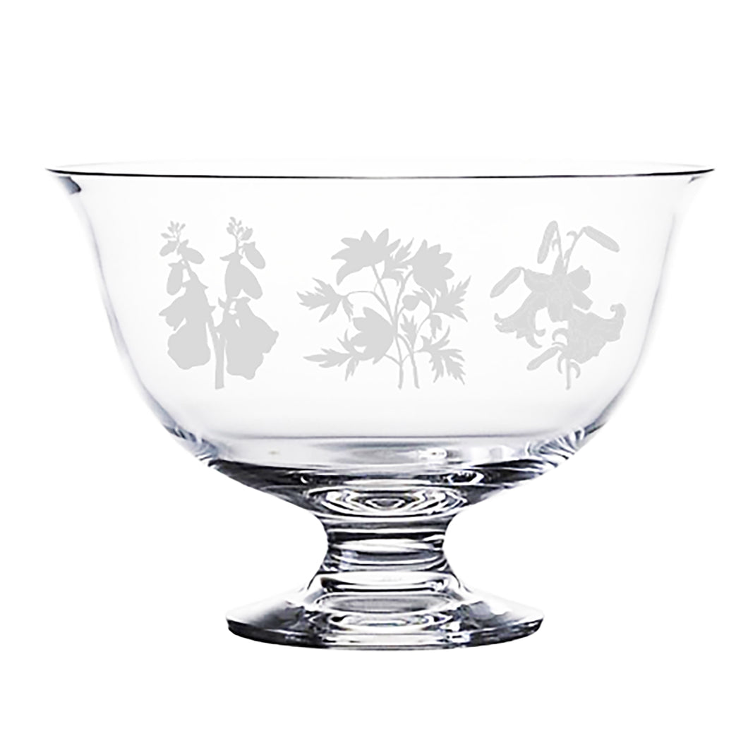 Wildflower Triptych Handblown Crystal Bowl