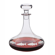 Salmon Frieze Hand Blown Crystal Ships's Decanter