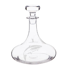 Fisherman & Salmon Hand Blown Crystal Ships's Decanter