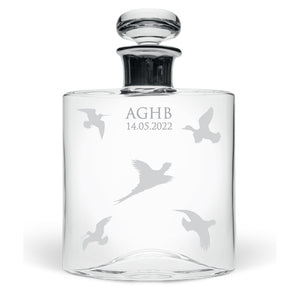 Personalised Game Birds Small Flask Decanter