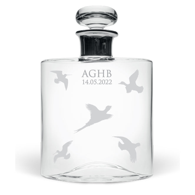 Personalised Game Birds Small Flask Decanter