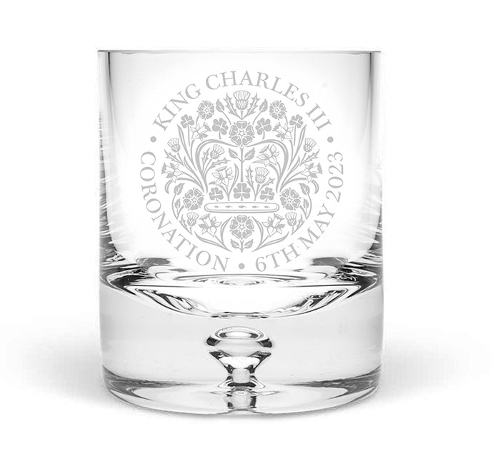 King Charles III Coronation Engraved Crystal Tumbler