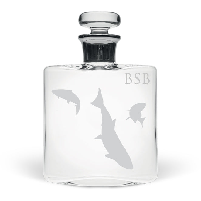 Personalised Salmon Small Flask Decanter
