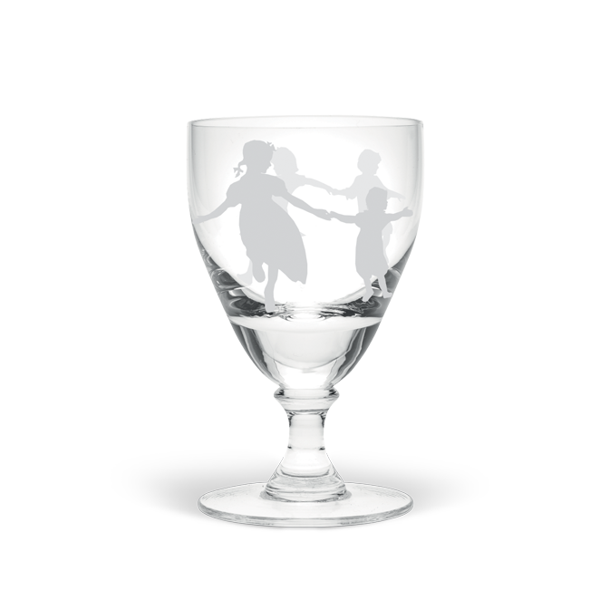 Dancing Children White Wine Glass