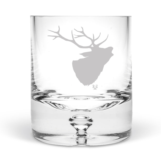 Stag Head Hand Blown Tumbler
